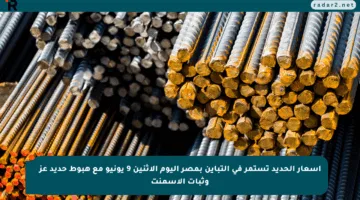 أسعار الحديد تستمر في التباين بمصر اليوم الاثنين 9 يونيو مع هبوط حديد عز وثبات الأسمنت